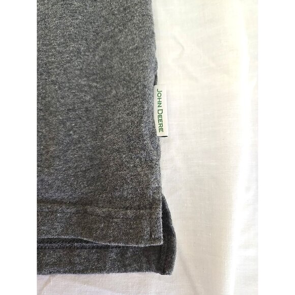 John Deere Charcoal Grey Long Sleeve Crewneck Tee Embroidered Tractor L - Picture 16 of 16